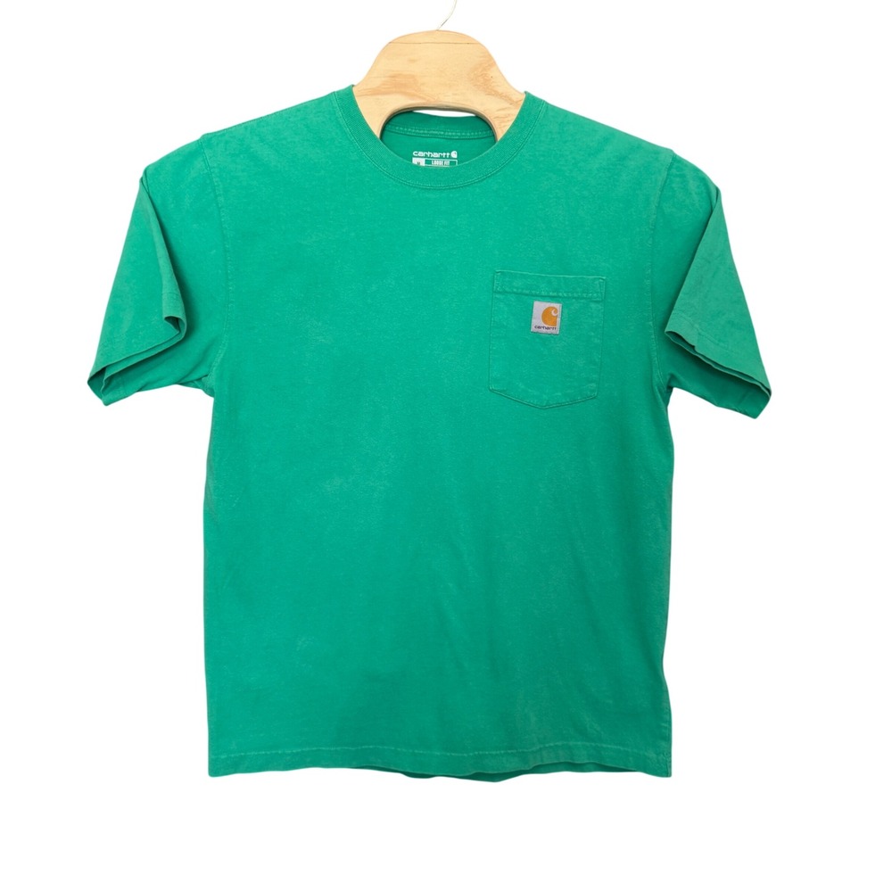 Carhartt K87 Pocket T-Shirt Mens Medium Loose Fit Green Short Sleeve Tee Work